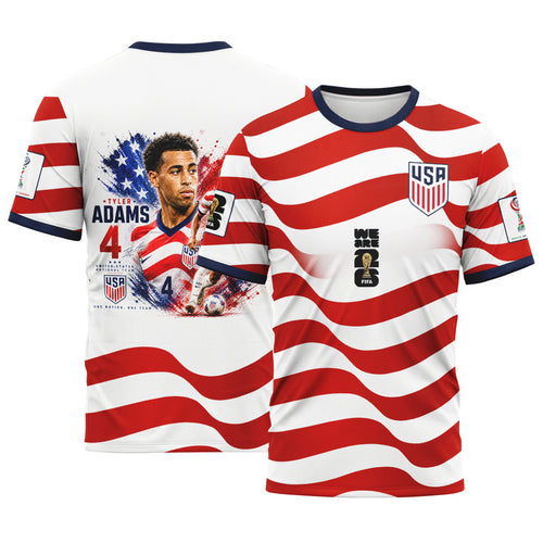 Tyler Adams 4 AOP T-Shirt 2026 USA World Cup
