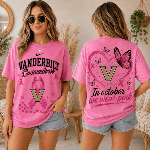 Vanderbilt Commodores 2026 NCAA Pink October Breast Cancer Awareness Fan Pride Unisex T Shirt