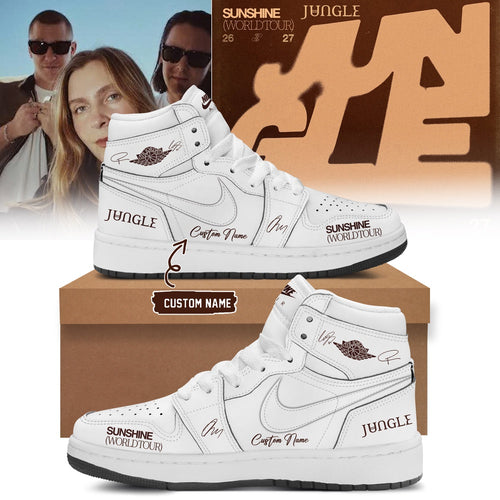 Jungle Sunshine World Tour 2026 27 Limited Edition Signature White Air Jordan 1 Hightop Shoes , Music Air Jordan 1 Shoes