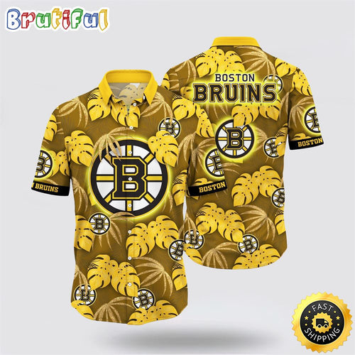 NHL Boston Bruins Hawaiian Shirt Tropical Motifs Summer Hawaiian Shirt
