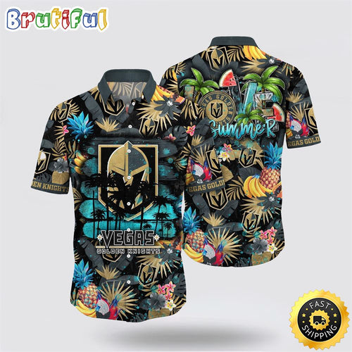 NHL Vegas Golden Knights Hawaiian Shirt With Tropical Fruits Summer Hawaiian Shirt