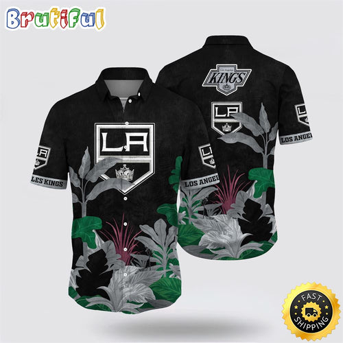 NHL Los Angeles Kings Hawaiian Shirt Tropical Forest Motifs Summer Hawaiian Shirt