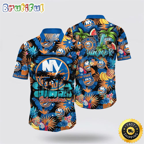 NHL New York Islanders Hawaiian Shirt With Tropical Fruits Summer Hawaiian Shirt