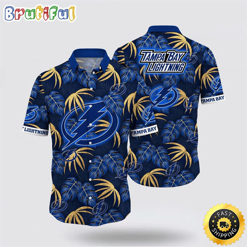 NHL Tampa Bay Lightning Hawaiian Shirt Tropical Motifs Summer Hawaiian Shirt