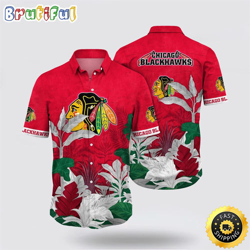 NHL Chicago Blackhawks Hawaiian Shirt Tropical Forest Motifs Summer Hawaiian Shirt