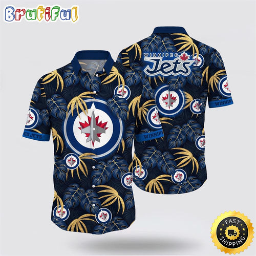 NHL Winnipeg Jets Hawaiian Shirt Tropical Motifs Summer Hawaiian Shirt
