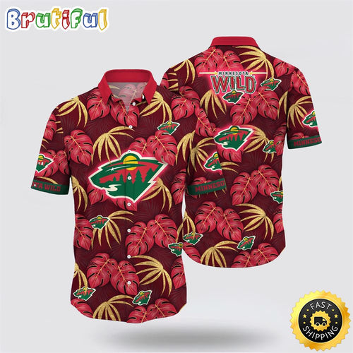NHL Minnesota Wild Hawaiian Shirt Tropical Motifs Summer Hawaiian Shirt