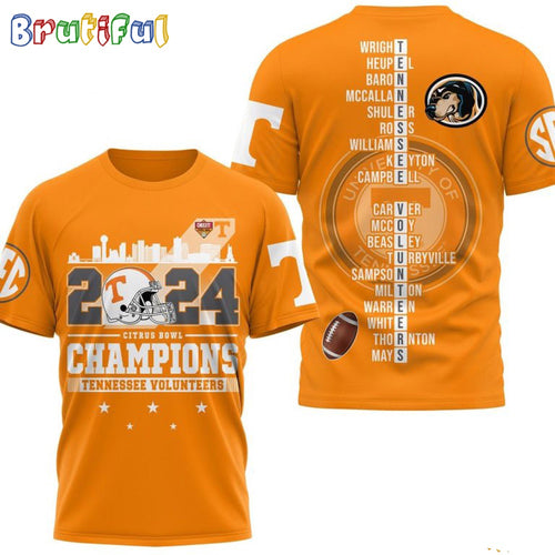 2024 Citrus Bowl Champions Tennessee Volunteers 3D Shirt
