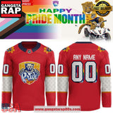2025 Florida Panthers Pride Month Special Red Custom Hockey Jersey