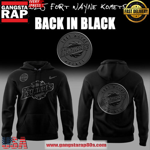 2025 Fort Wayne Komets Back In Black Limited All Over Print Hoodie