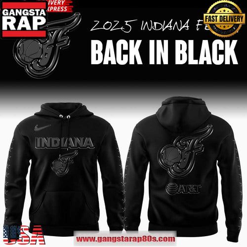 2025 Indiana Fever Back In Black Limited All Over Print Hoodie