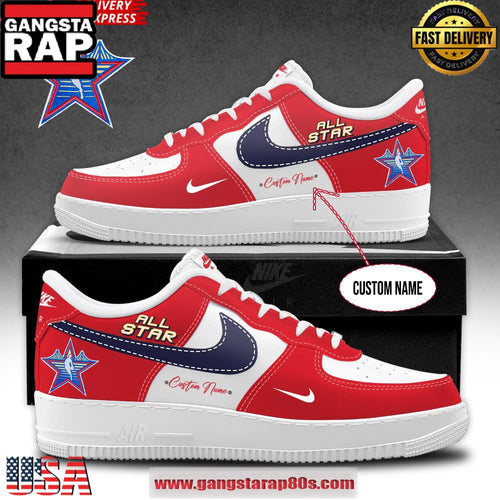 2025 NBA All-Star Game Red Air Force 1 Running Sneakers Shoes