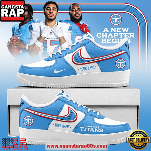 2026 Exclusive Sneakers New Logo Tennessee Titans Air Force 1 Sneakers Shoes