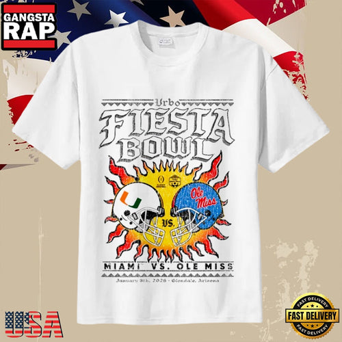 2026 Ole Miss Rebels vs Miami Hurricanes Vrbo Fiesta Bowl CFP Semifinal Solar Standoff T-Shirt