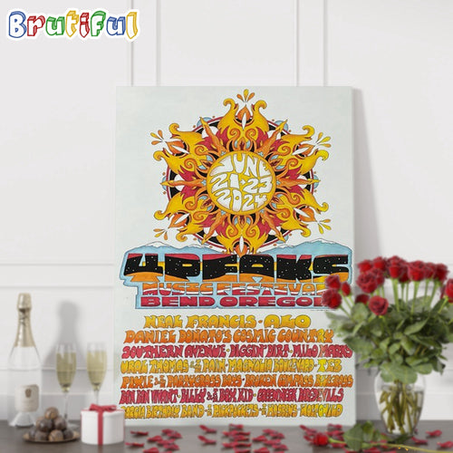 4 Peaks Music Festival June 21-23 2024 Stevenson Ranch in SE Bend Wall Art Poster Canvas