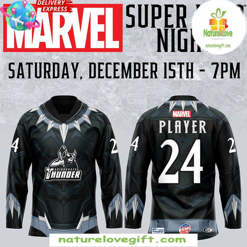 Marvel Super Hero Night 2026 Adirondack Thunder Hockey Jersey