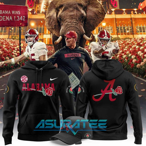 Alabama Crimson Tide 2026 Rose Bowl Game Black Hoodie