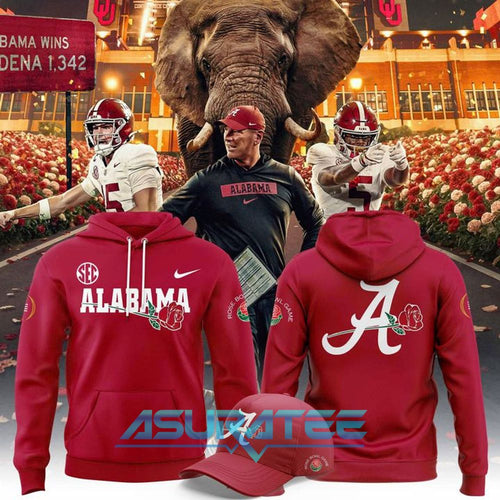 Alabama Crimson Tide 2026 Rose Bowl Game Red Hoodie