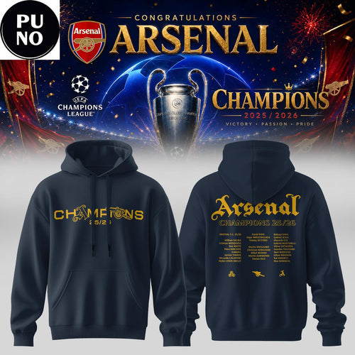 Arsenal FC UEFA Champions League Winners 2025/26 Hoodie