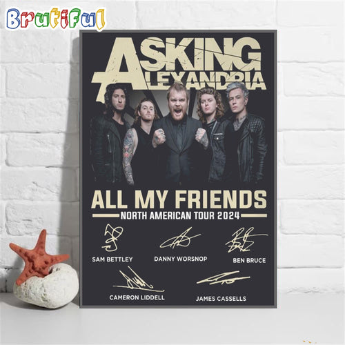 Asking Alexandria All My Friends North American Tour 2024 Wall Art Poster Canvas