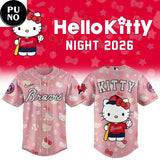 Atlanta Braves x Hello Kitty Night 2026 Pink Pattern Baseball Jersey