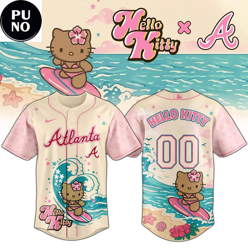 Atlanta Braves x Hello Kitty Surfing Kawaii Summer 2026 Baseball Jersey