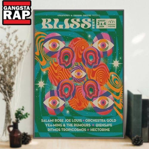 BLISS FEST August 3-4 2024 Presidio Theatre San Francisco CA Tour Wall Art Poster Canvas