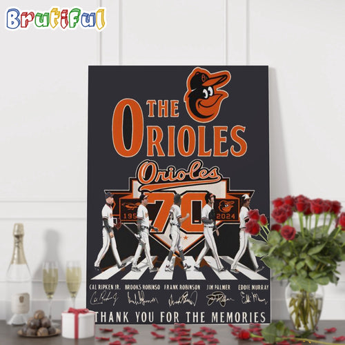 Baltimore Orioles Baseball Team Player Go On The Road Signature Wall Artt Poster Canvas
