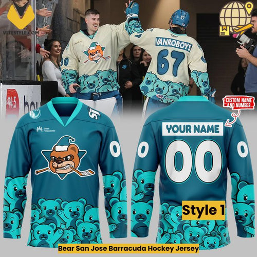 Bear San Jose Barracuda Hockey Jersey