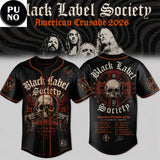 Black Label Society American Crusade Tour 2026 Baseball Jersey