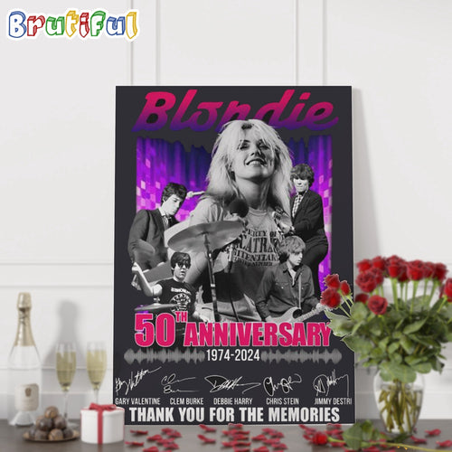 Blondie Music Band 50th Anniversary Thank You For The Memories Signature Poster Canvas