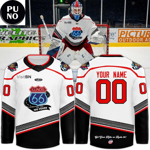 Bloomington Bison Honoring The Centennial Of Route 66 2026 Personalized Hockey Jersey