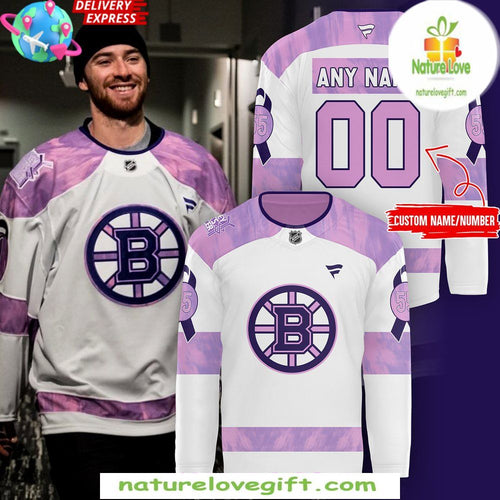 Boston Bruins 2026 Hockey Fights Cancer Jersey