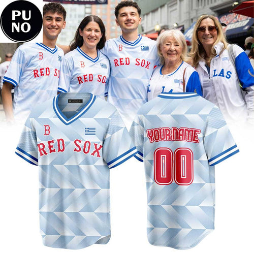 Boston Red Sox Greek Heritage Night 2026 Personalized Baseball Jersey