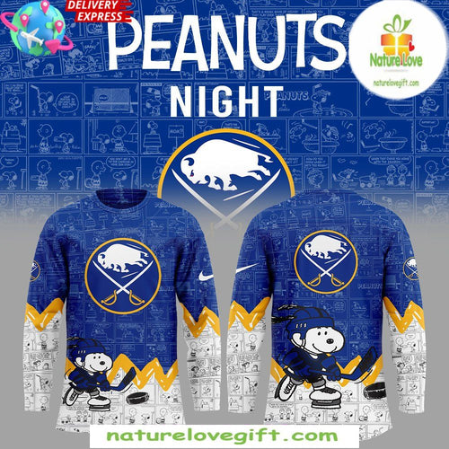 Buffalo Sabres Peanuts Anniversary Limited Edition Hockey Jersey