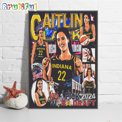 Caitlin Clark Indiana Fever No 1 Pick Wnba Draft 2024 Wall Art Poster Canvas