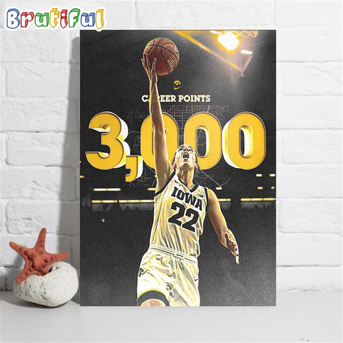 Caitlin Clark Is The First Iowa Hawkeyes Womens Basketball In Program History To Surpass 3K Career Points Poster Canvas
