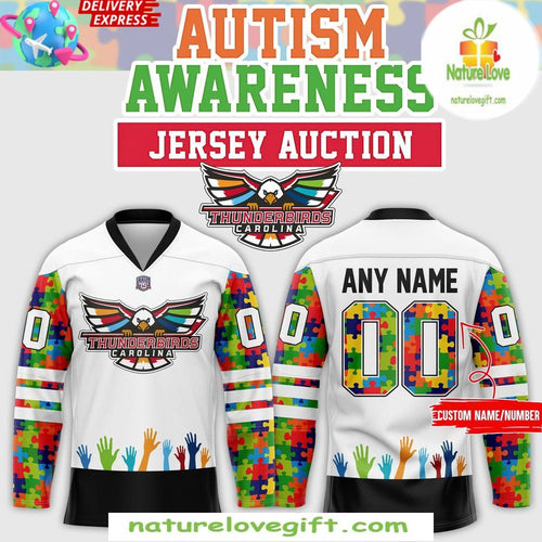 Autism Awareness Hockey Jersey Carolina Thunderbirds 2026