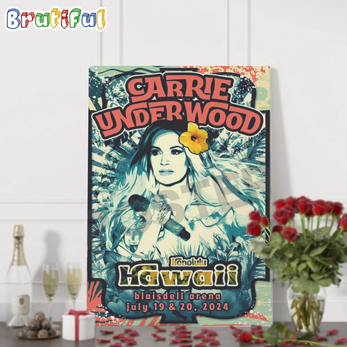 Carrie Underwood July 19-20 2024 Blaisdell Arena Hawaii Wall Art Poster Canvas