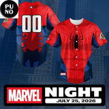 Charleston RiverDogs x Marvel Night 2026 Spiderman Personalized Baseball Jersey