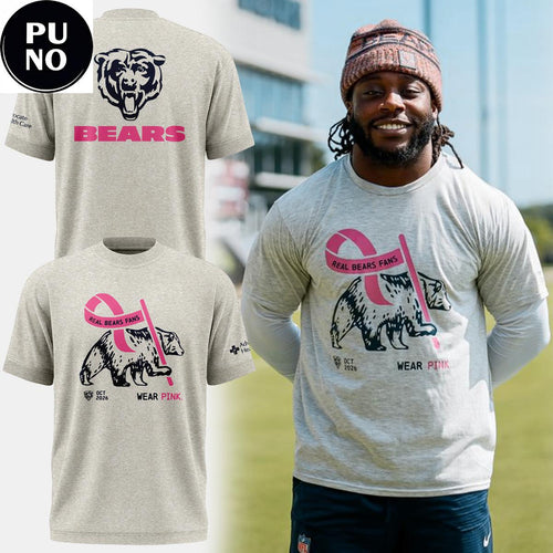 Chicago Bears 2026 Real Bears Fans Wear Pink T-Shirt