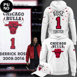 Chicago Bulls Rose Forever 1 White Hoodie Shirt