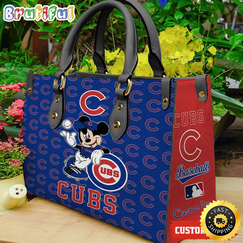 Chicago Cubs Mickey Women Leather Hand Bag