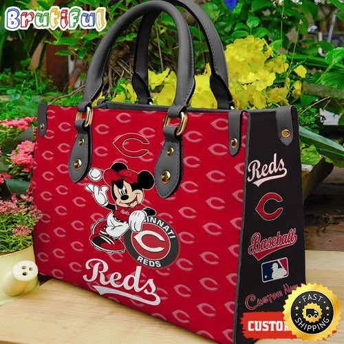 Cincinnati Reds Mickey Women Leather Hand Bag