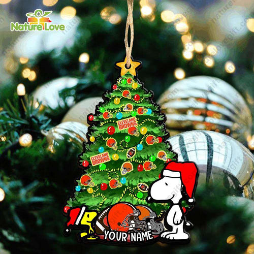 Cleveland Browns Snoopy Peanuts Custom Christmas Ornament Xmas Tree Decorations