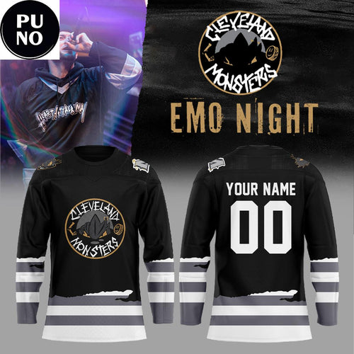 Cleveland Monsters Emo Night 2026 Personalized Hockey Jersey
