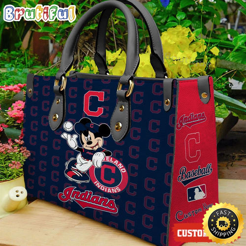 Cleveland Indians Mickey Women Leather Hand Bag