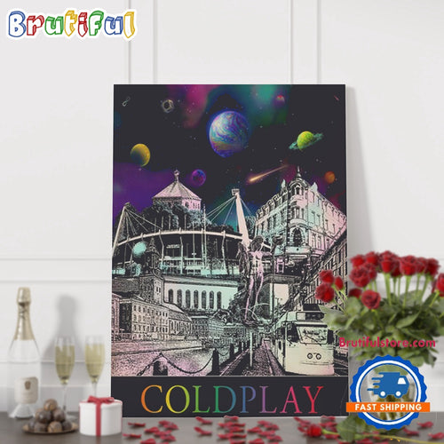 Coldplay Music Of The Spheres June 16-19 2024 Puskas Arena Poster Canvas Art