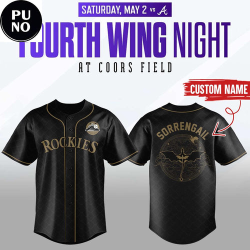 Colorado Rockies Fourth Wing Night 2026 Personalized Baseball Jersey