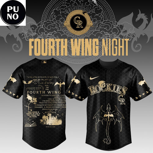 Colorado Rockies x Fourth Wing Night 2026 Gold Black Baseball Jersey